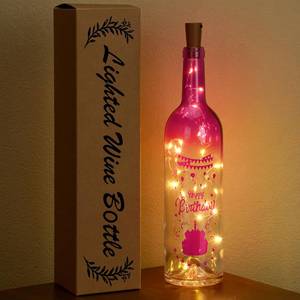 lot 5845 image: Yaomiao Birthday Gifts Lighted Wine Bottle with Cork Wine Bottle Lights LED String Lights and Kraft Box for DIY Birthday Party Wedding Home Decorations Gifts(Purple, Birthday, Birthday)