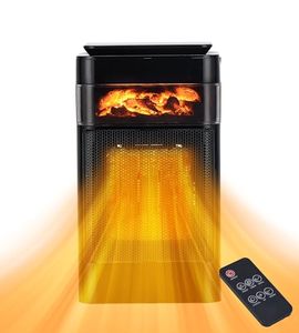 lot 5863 image: Mountman 11 Electric Space Heater, 1500W Indoor Desk Heater, 3D Flame, 24H Timer, Portable Heater for office, Bedroom, Indoor