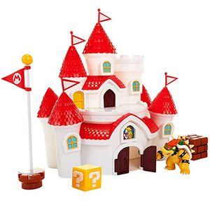 lot 5896 image: SUPER MARIO 58541 Mushroom Kingdom Castle Playset with Exclusive 2.5in Bowser Figure - Officially Licensed by Nintendo, Princess Peach Castle, 3.2 x 15 x 11 inches