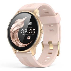 lot 5910 image: AGPTEK Smart Watch for Women, Smartwatch for Android and iOS Phones IP68 Waterproof Activity Tracker with Full Touch Color Screen Heart Rate Monitor Pedometer Sleep Monitor, Pink