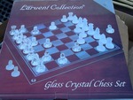 New glass crystal chess set as pictured