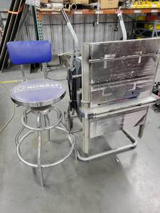 lot 41502 image: Kobalt Folding Table Saw Model KT 1015 and Chair&nbsp