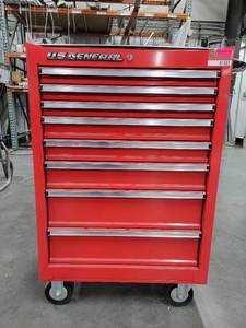 lot 41503 image: U.S. General 8 Drawer Tool Cabinet W Custom Top
