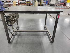 lot 43078 image: Steel Industrial Table