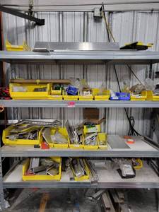 lot 43035 image: Contents Of Shelf W Aluminum Flashings, Bins, and More
