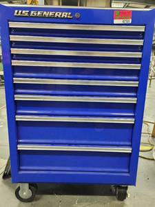 lot 47501 image: U.S. General 8 Drawer Tool Chest W Assorted Tools and Parts