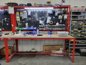 lot 41517 image: Large Red Work Bench, Contents Not Included