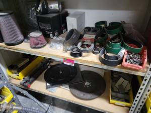 lot 43099 image: Contents Of 2 Shelves, Including Belts, Filters And More