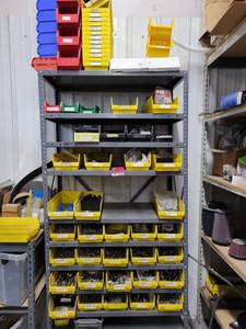 lot 43106 image: Contents Of Shelf, Including Power Outlets, Screws And More