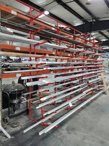 lot 47554 image: Rack Full Of Assorted Steel Pipes and Scrap