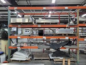 lot 47559 image: Contents Of Left Side Of Pallet Rack - Variety of Aluminum Parts - See Photos