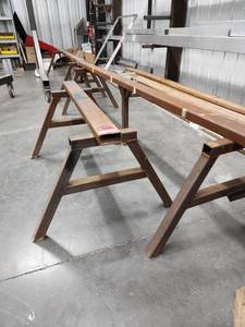 lot 36256 image: Lot of 3 Homemade Metal Fabricated Saw Hourses