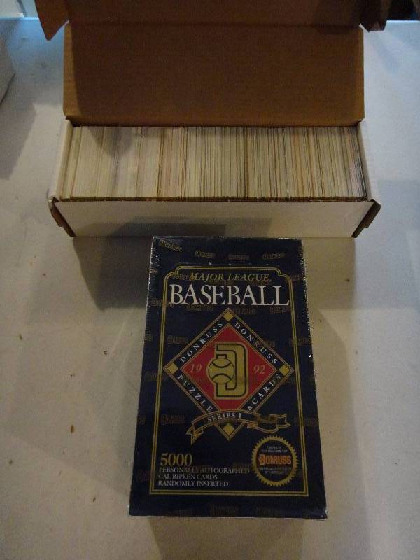 lot 1055 image: Baseball Card Lot Including 1992 Donruss Chance at Cal Ripken Jr. Autograph