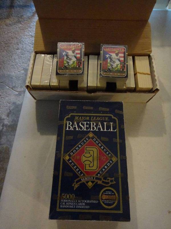 lot 1056 image: Baseball Card Lot Including 1992 Donruss Chance at Cal Ripken Jr. Autograph