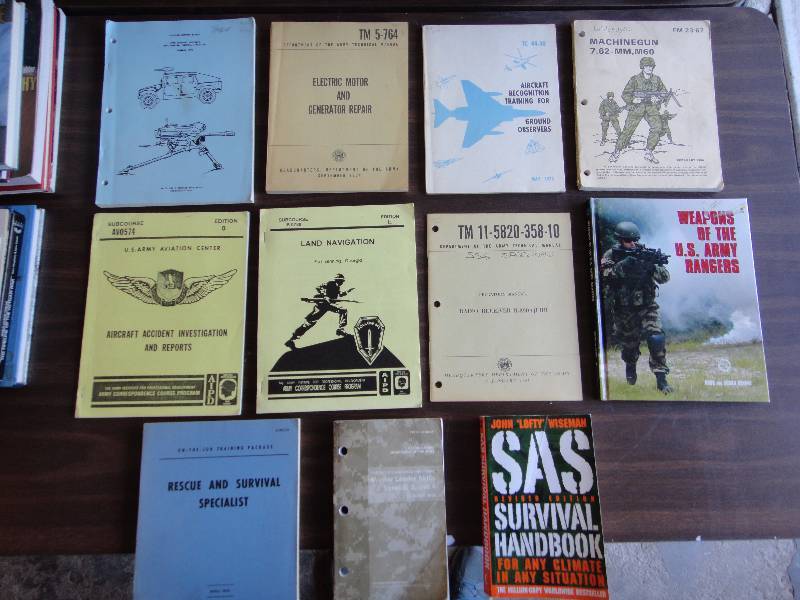 lot 2191 image: Lot of Military Books Aircraft Recognition, Machine Guns, Military Survival, Special Forces, MORE