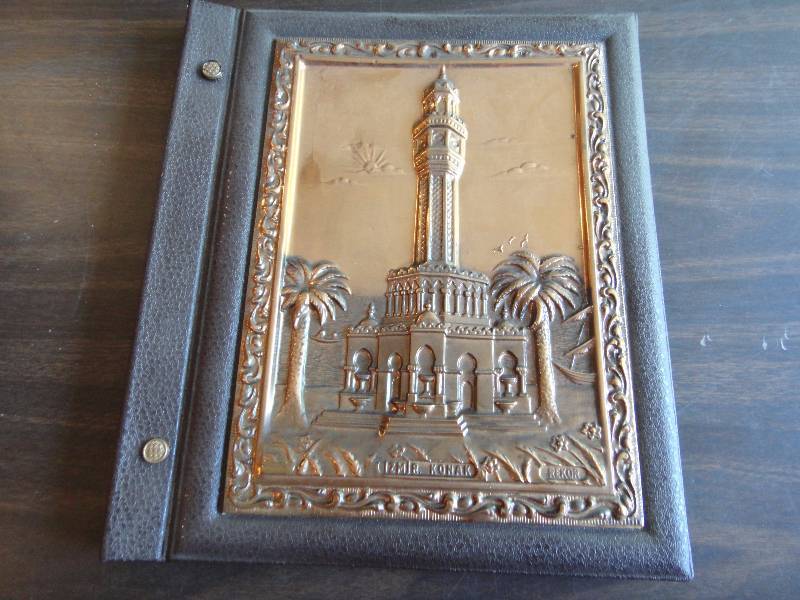 lot 1835 image: VINTAGE Repousse TURKISH Metal Art Photo Album ISMIR KONAK