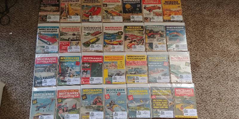 lot 339 image: HUGE LOT of 1950s and 1960s Mechanix Illustrated Journals and Magazines