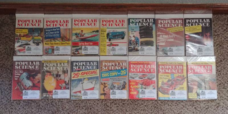 lot 335 image: Vintage 1950s and 1960s Popular Science Journals and Magazines