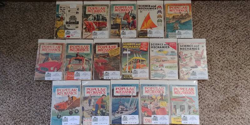 lot 334 image: Vintage 1950s Popular Science and Mechanics Journals and Magazines