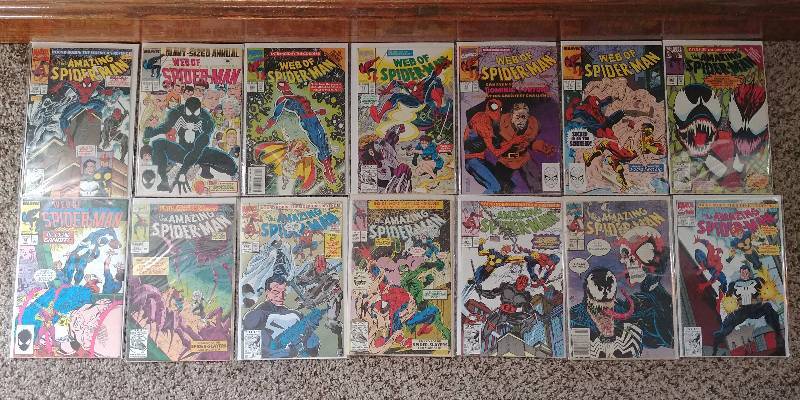 lot 330 image: Amazing Spider-man with Venom, Punisher, Key Issues, Web of Spiderman, moreMarvel Comic Lot