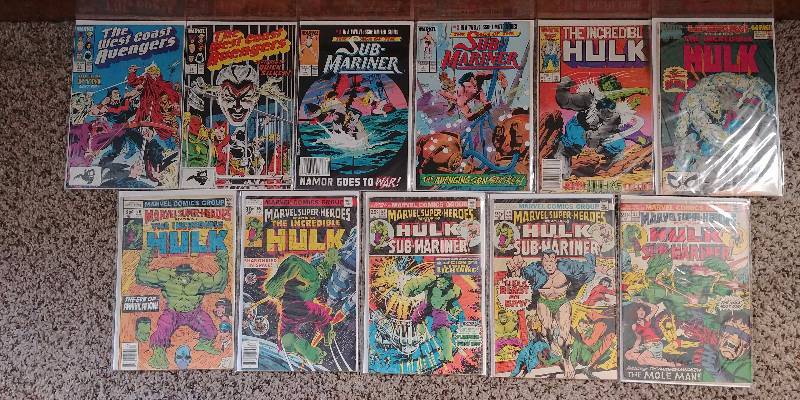 lot 310 image: 1970s 1980s Hulk, Sub-Mariner, Marvel Super Heroes Comic Book Lot