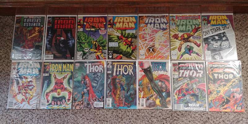 lot 299 image: Iron Man and Thor Marvel Comic Book Lot