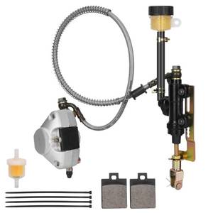 lot 13502 image: RUTU Rear Foot Disc Hydraulic Brake Master Cylinder Caliper Assembly for 150cc 200cc 250cc Chinese ATV Quad 4 Wheeler Dune Buggy Go Kart - Racing-Grade Pump Body, Double-Layer Brake Fluid Line