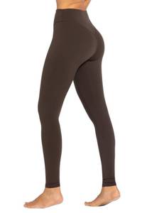 lot 13532 image: Sunzel Nunaked Workout Leggings for Women, Tummy Control Compression Workout Gym Yoga Pants, High Waist & No Front Seam Seal Brown Large 28