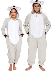 lot 13538 image: Slim Fit Adult Onesie - Animal Halloween Costume - Plush Fruit One Piece Cosplay Suit for Women and Men by FUNZIEZ Koala