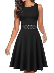 lot 13540 image: OWIN Womens Vintage Floral Lace Flared A-Line Swing Casual Party Cocktail Dresses Sleeveless. XL
