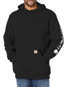 lot 13546 image: Carhartt Men Loose Fit Midweight Logo Sleeve Graphic Sweatshirt Black X-Large