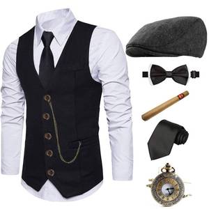 lot 13552 image: EFORLED 1920s Mens Accessories Costume,Great Gatsby Clothing,Roaring 20s Pocket Watch,Mafia Mobster Hat for Halloween, XWDGCS- Medium