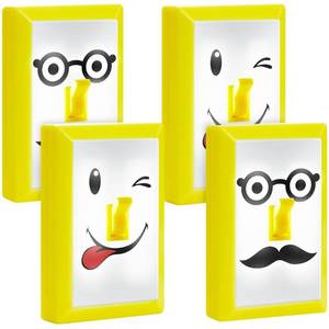 lot 13556 image: Hortsun 2 Pack Kids LED Switch LED Night Light with Switch Portable Smile Lamp Bedroom Decor Lamp for Closets Cabinet Wall Home Bedside and More(Classic Style)