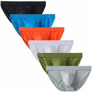 lot 13568 image: YuKaiChen Mens Seamless Briefs Silk Soft Bulge Bikini Underwear 6 Pack X-Small