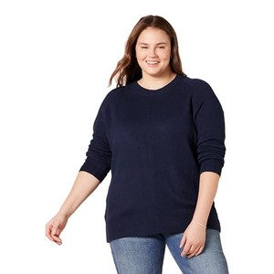 lot 13581 image: Amazon Essentials Womens Classic-Fit Soft Touch Long-Sleeve Crewneck Sweater, Navy, X-Small