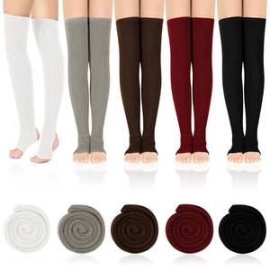 lot 13601 image: Jeyiour 5 Pair Women 80s Leg Warmers Thick Thigh High Leg Warmers Stirrup Boot Socks for 80s Party Sport Dance Yoga(Light Color)