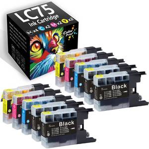 lot 13611 image: CP Compatible Ink cartridge Replacement for LC-75, 4BK,2C,2M,2Y, 10 Pack