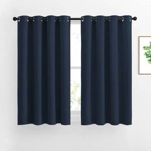 lot 13624 image: NICETOWN Blackout Curtains and Drapes for Kitchen - Thermal Insulated Solid Grommet Top Blackout PanelsDraperies for Kids Room (Navy, 1 Pair, 52 x 54 Inch)
