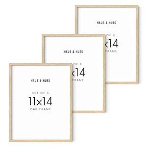 lot 13628 image: HAUS AND HUES 11x14 Beige Oak Wood Frames Set of 3&nbsp