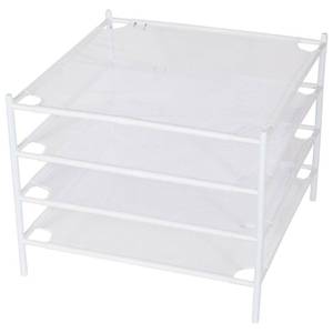 lot 13633 image: STORAGE MANIAC Sweater Drying Rack, Mesh Clothes Drying Rack, Stackable Laundry Drying Rack, Lay Flat Dryer for Delicates, Portable Dry Rack for Indoor or Outdoor, White, 4-Pack