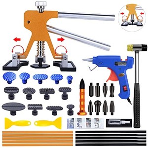 lot 13654 image: Winsall Auto Body Dent Puller Kit, Paintless Dent Repair Tool Adjustable Car Dent Remover Kit with Rubber Hammer and Metal Tap Down Pen for Auto Hail Damage Repair & Other Metal Surface 39PCS