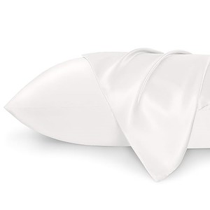 lot 13655 image: Bedsure Satin Pillowcase for Hair and Skin Queen - Ivory Silky Pillowcase 2 Pack 20x30 Inches - with Envelope Closure, Similar to Silk Pillow Cases, Gifts for Women Men
