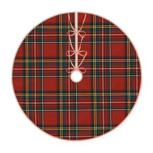 lot 13660 image: Christmas Tree Skirt Linen Royal Stewart Tartan Classic Red Scottish Plaid Xmas Tree Skirt Decorations Christmas Tree Mat for Christmas Party-36