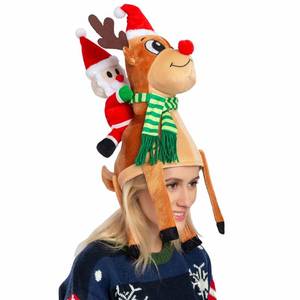 lot 13686 image: JOYIN Christmas Funny Reindeer Hat Santa Riding a Reindeer for Cute and Festive Christmas Party Dress Up Celebrations, Decorations, Costume Accessories