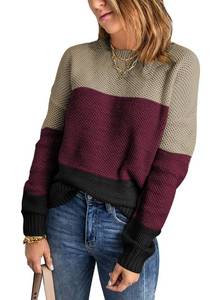 lot 13708 image: Dokotoo Womens Color Block Bat Sleeve Sweater - Medium