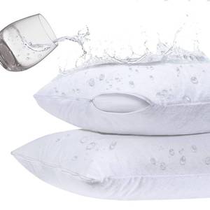 lot 13711 image: Dreamology Pillow Protectors, Cotton Terry, Zippered, 100% Waterproof Pillow Covers, Extend Pillow Life by 3X, Waterproof Pillow case Cover, Pillow Protectors with Zipper Standard, 2 Pack (20x26)