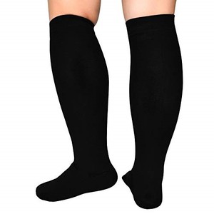 lot 13716 image: 5XL Extra Wide Calf Compression Socks for Women Men 20-32 mmHg Knee High Plus Size