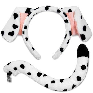 lot 13720 image: U-Goforst Dalmatian Ears Headband Tail - Dalmatian Costume, Puppy Ears Headband Tail Accessories for Women Halloween Puppy Dog Dress Up Costume