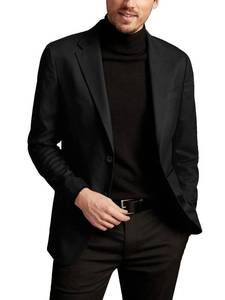 lot 13728 image: ZIWOCH Mens Sports Suit Jacket Two Button Business Casual Blazer Wedding Jackets Black. Size 2XL