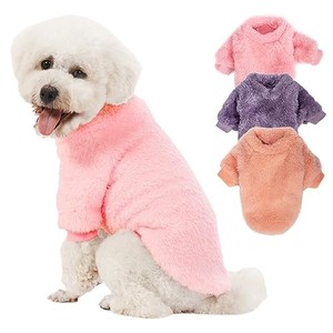 lot 13735 image: Kyaringtso Dog Sweater, 3 Pack Dog Sweaters for Small Dogs, Dog Clothes for Small Dogs Girl Boy, Ultra Soft and Warm Puppy Sweater Dog Coat for Winter Christmas (Medium, PinkPurplePeach)